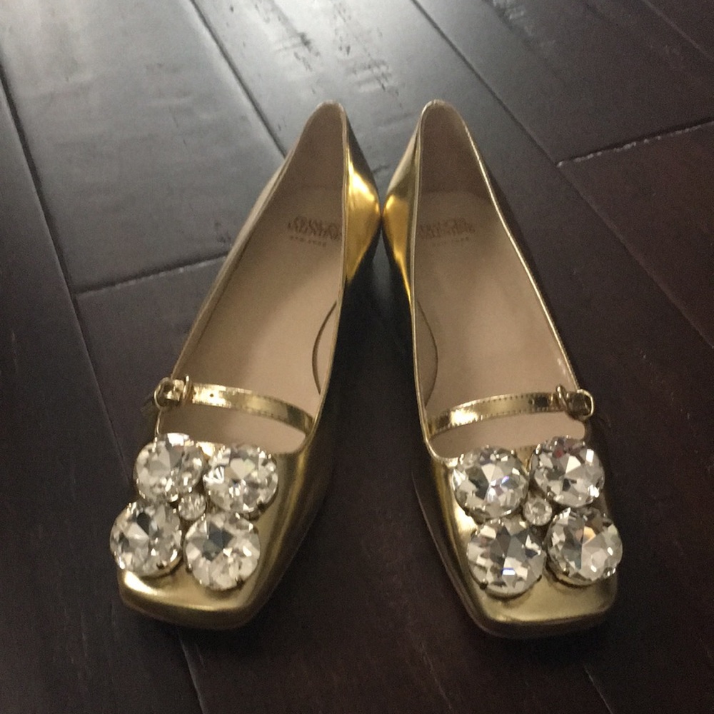 Frances Valentine Josephine Gold Ballet Flats